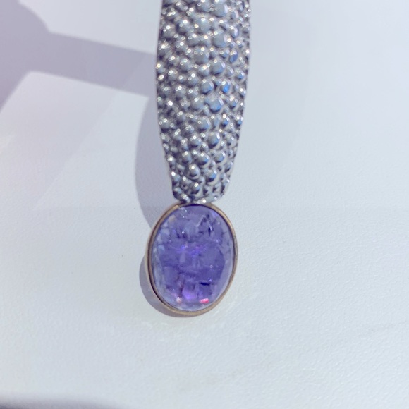 Sterling Silver 10.95 TW Tanzanite Dangle Earrings - Picture 5 of 6